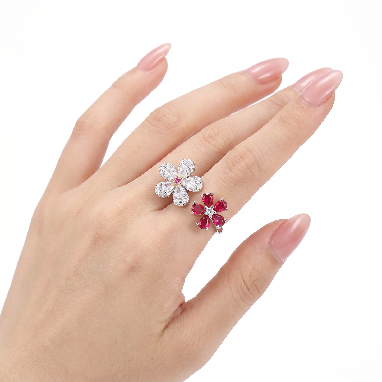 Twin Love Blooms ring