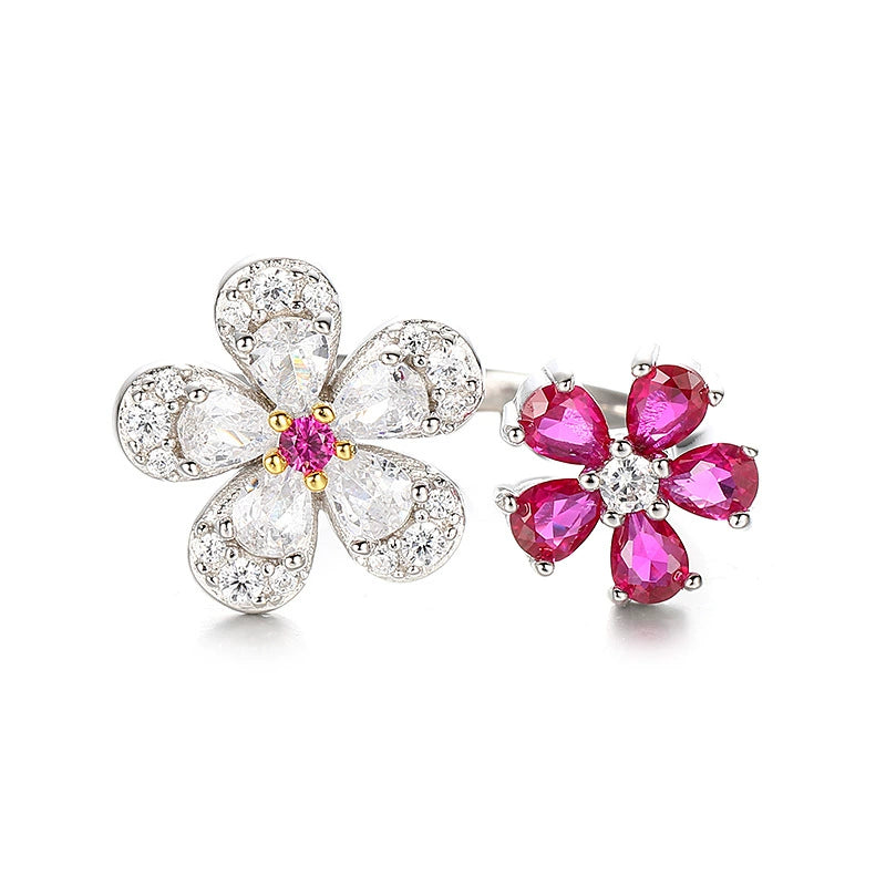 Twin Love Blooms ring